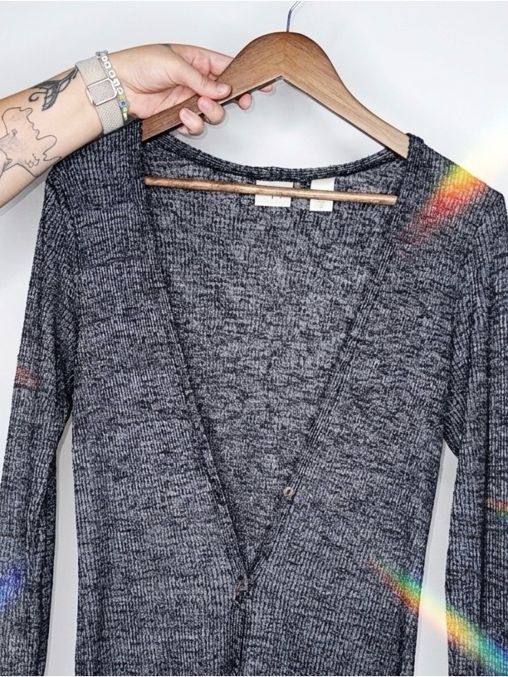 Daytrip Charcoal Gray V-Neck Button Cardigan